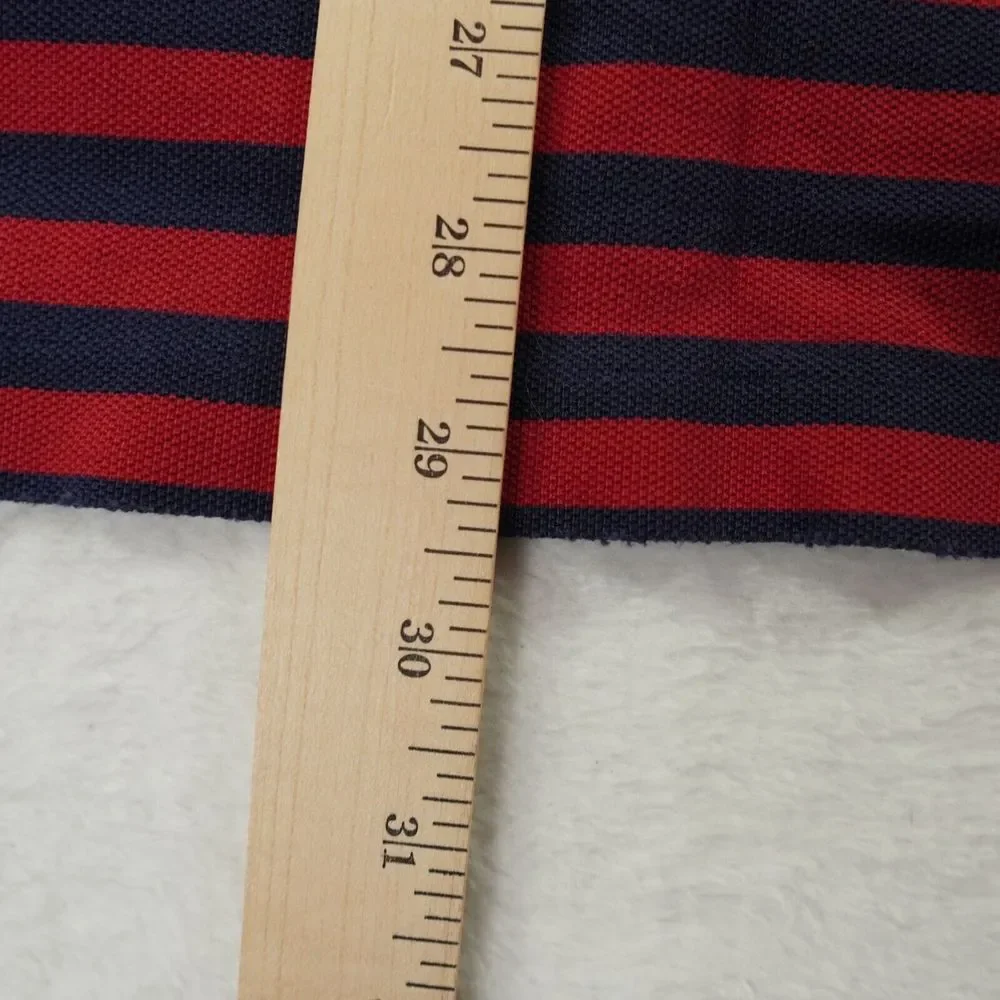 Vintage Polo Ralph Lauren Shirt Mens 1XL BIG Red Navy‎ Blue Striped Polo READ